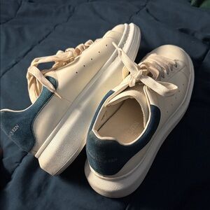 Alexander McQueen White and Blue Sneakers